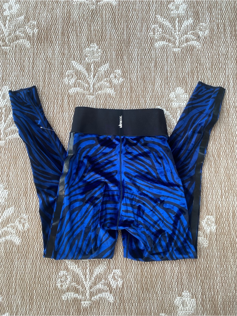 ultracor Women’s  Blue and Black Zebra Print Leggings